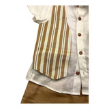 Barcellino Complete 2 Piece Shirt-Bermuda White/Beige For Newborn