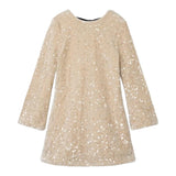 NAME IT abito tinta unita con fiocco e pailettes Beige per Bambina 13238600 BEIGE NAME IT 