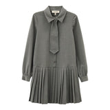 TWINSET abito tinta unita con cravatta Grigio per Bambina 242GJ2131X GRIGIO TWINSET 