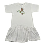 Moschino Abito Mezza Manica Tinta Unita con Stampa per Bambina HDV0HK BIANCO MOSCHINO 