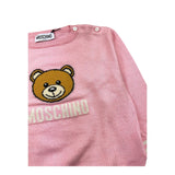 MOSCHINO maglia girocollo tinta unita con stampa in contrasto Rosa per Neonata MYW00JAAX ROSA MOSCHINO 