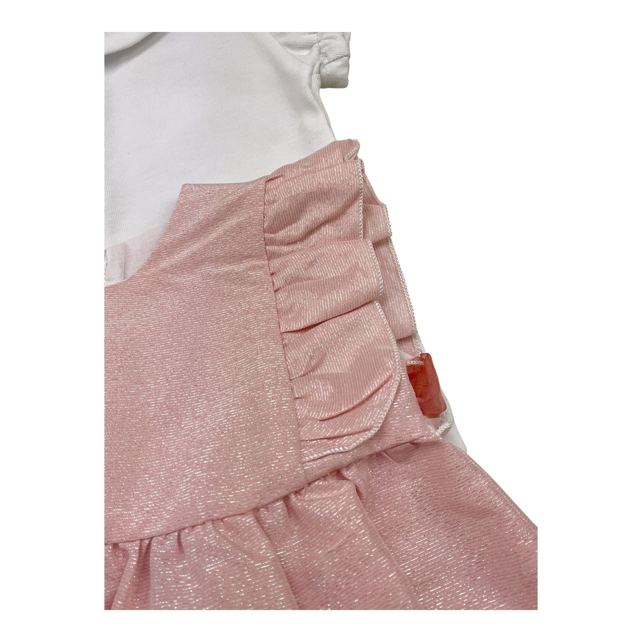 La Sartoria Dei Piccoli Completo 2 Pezzi Pagliaccetto-T-Shirts per Neonata LP310 BIANCO/ROSA LA SARTORIA DEI PICCOLI 