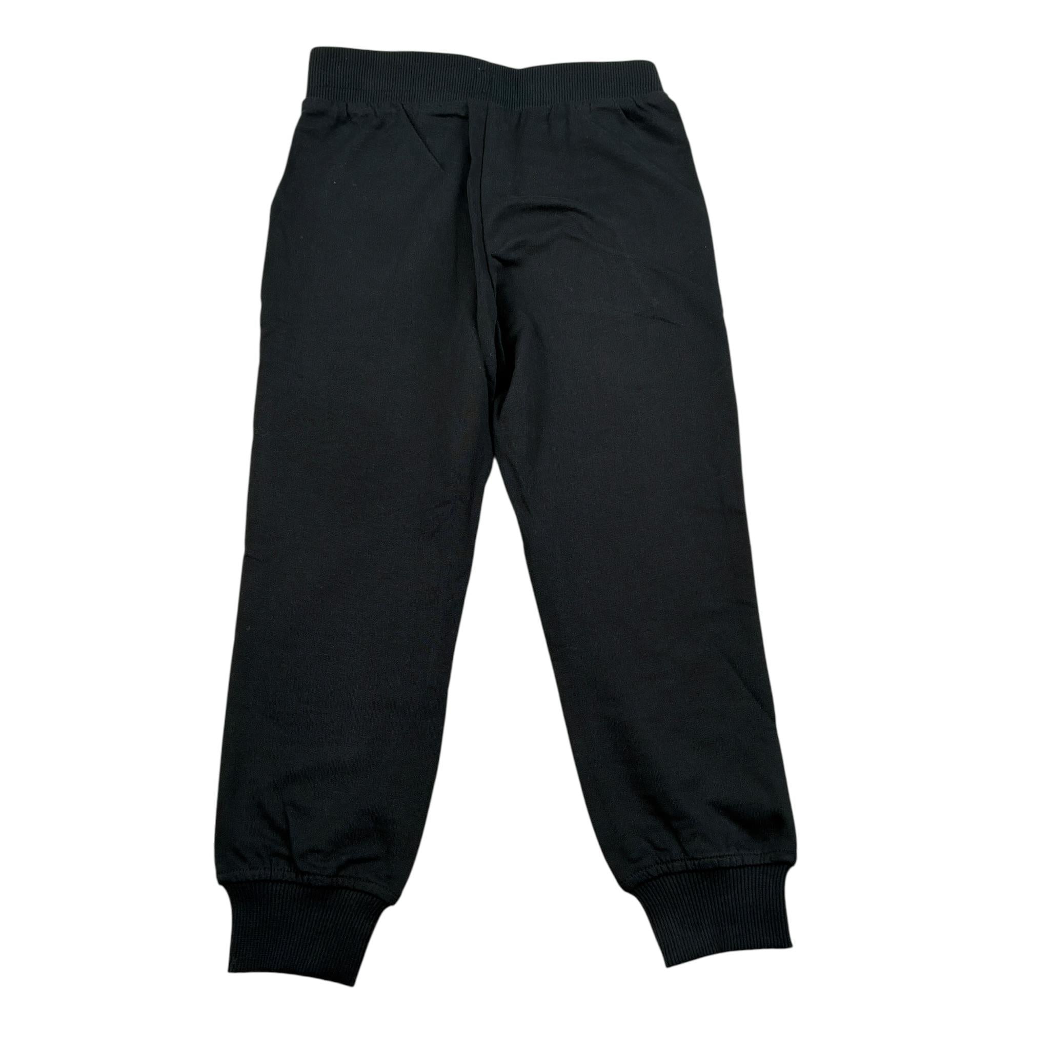 Moschino Pantalone Tuta tinta unita con Logo Nero per Bambino HUP079 NERO MOSCHINO 