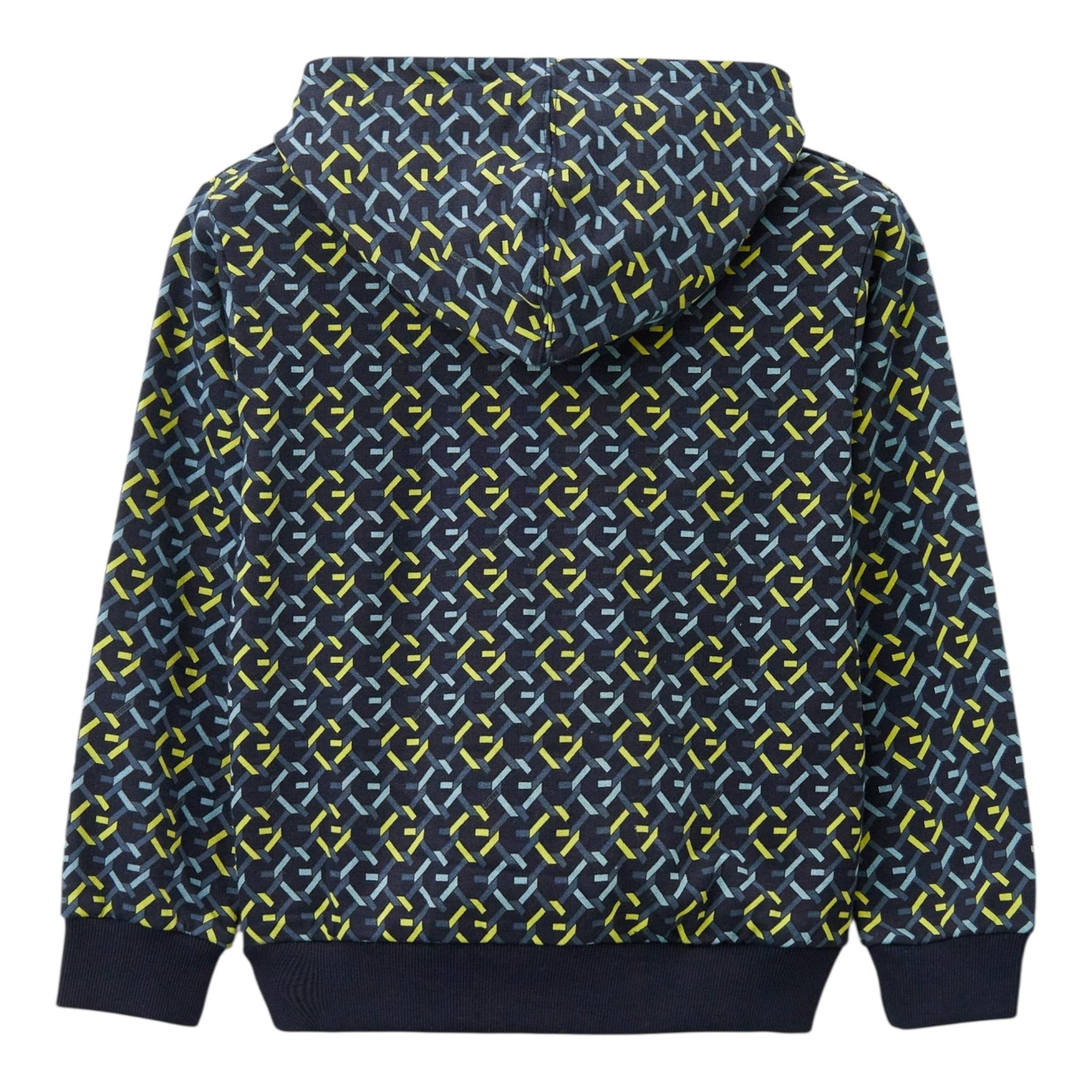 Guess Felpa Tinta Unita con Cappuccio E Fantasia Astratta per Bambino L5RQ05KA6R4 NERO GUESS 