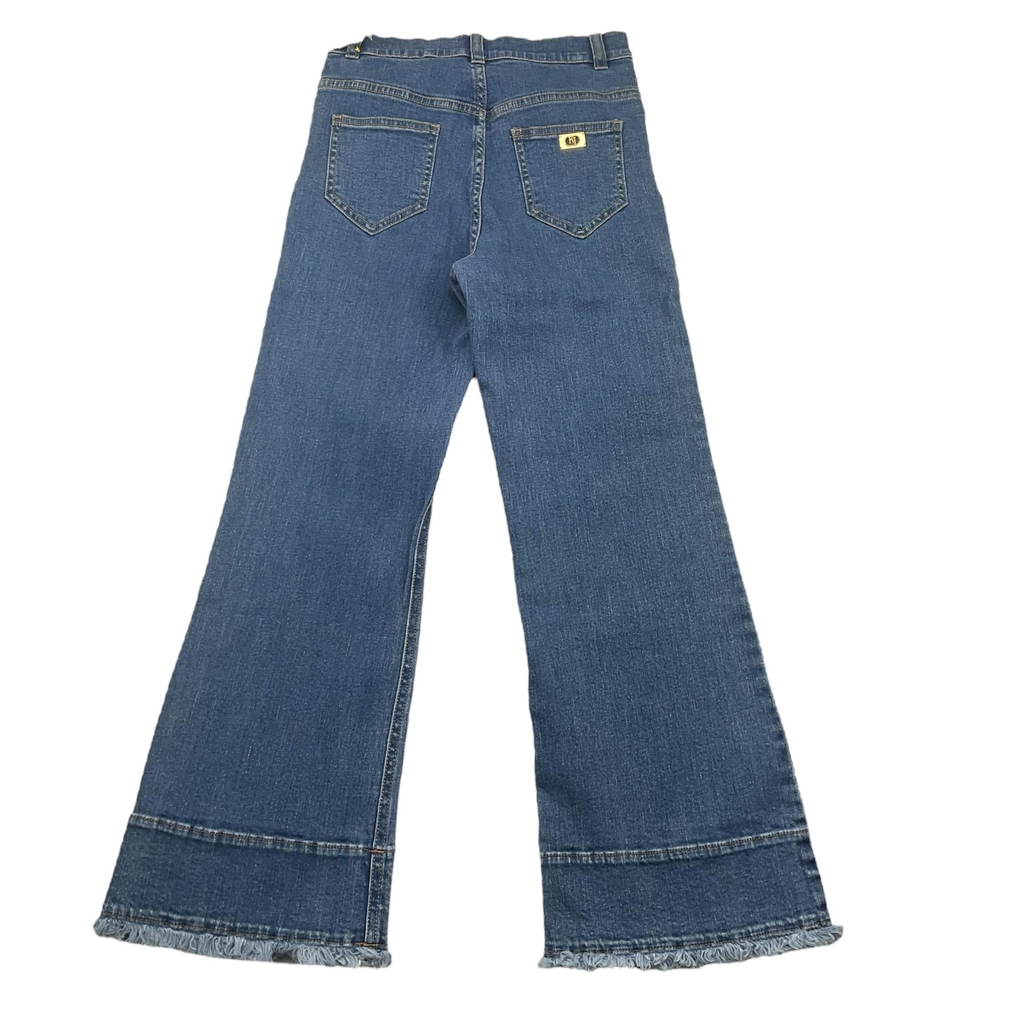 Elisabetta Franchi Jeans Tinta Unita 5 Tasche Modelloa A Zampa per Bambina EFPA279 AZZURRO ELISABETTA FRANCHI 