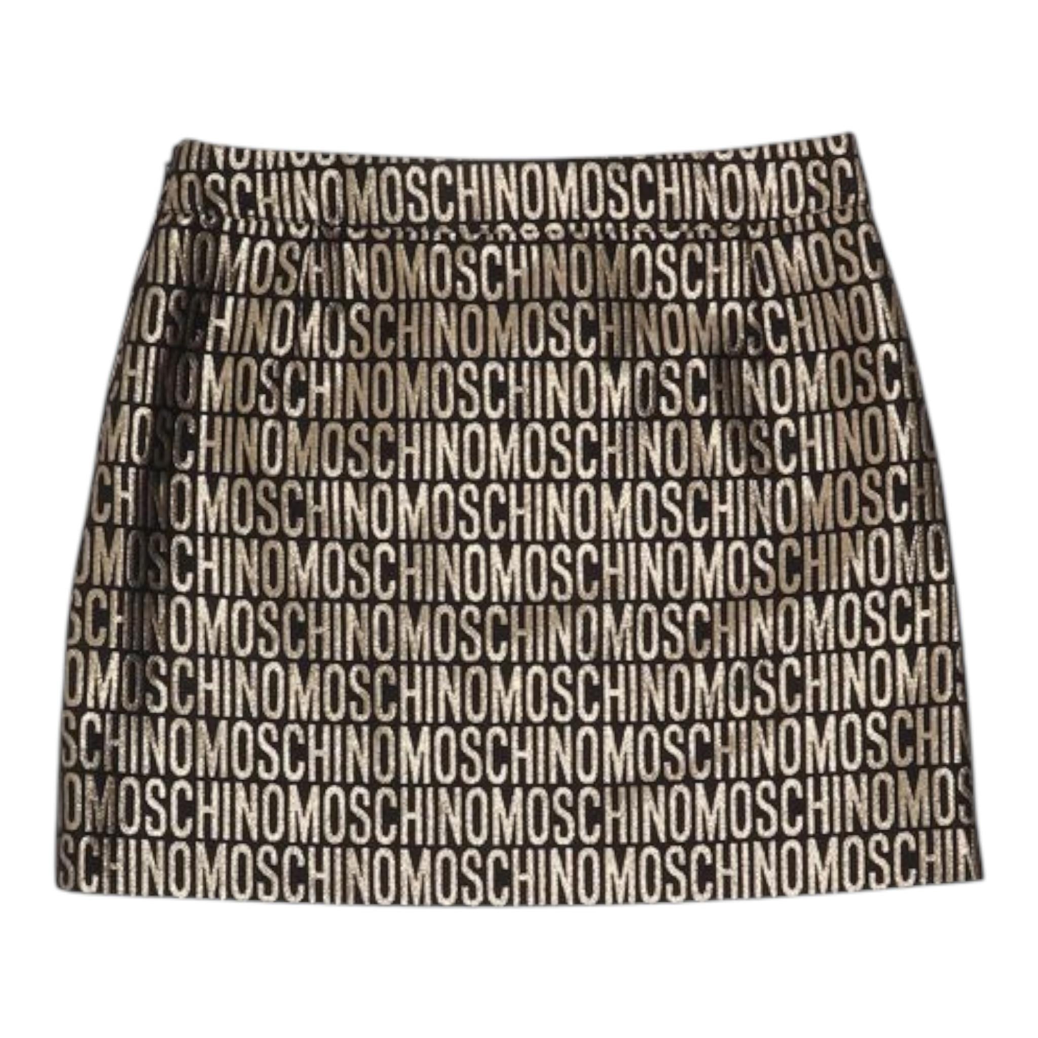 MOSCHINO gonna tinta unita logata Nero per Bambina HDJ038 NERO MOSCHINO 