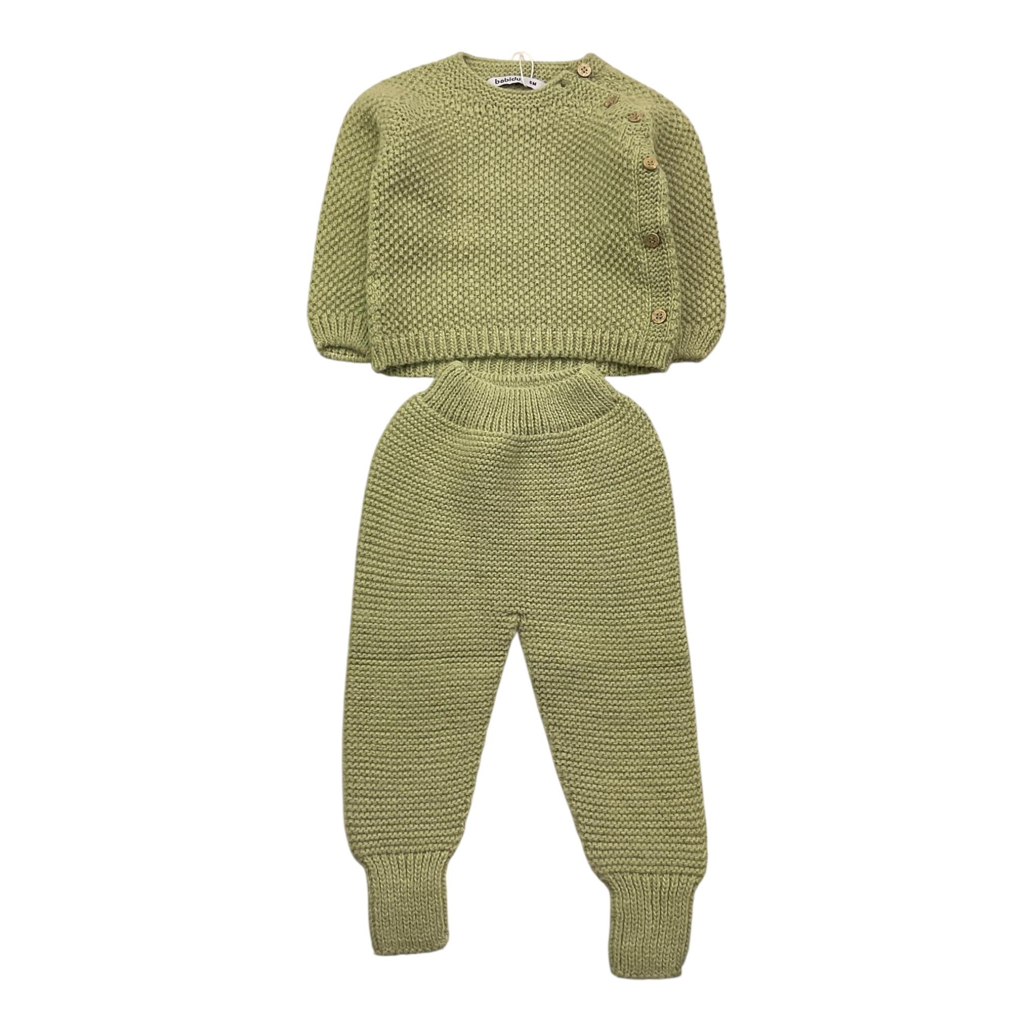 BABIDU completo 2pz maglia-leggins tinta unita Verde per Neonato 50683 VERDE BABIDU 