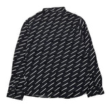 Daniele Alessandrini Long Sleeve Shirt Solid Color Printed Pattern Logo Black For Boys