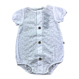 Bamboom+Babies White Hollow Out Solid Color Half Sleeve Romper For Newborn Baby Girl