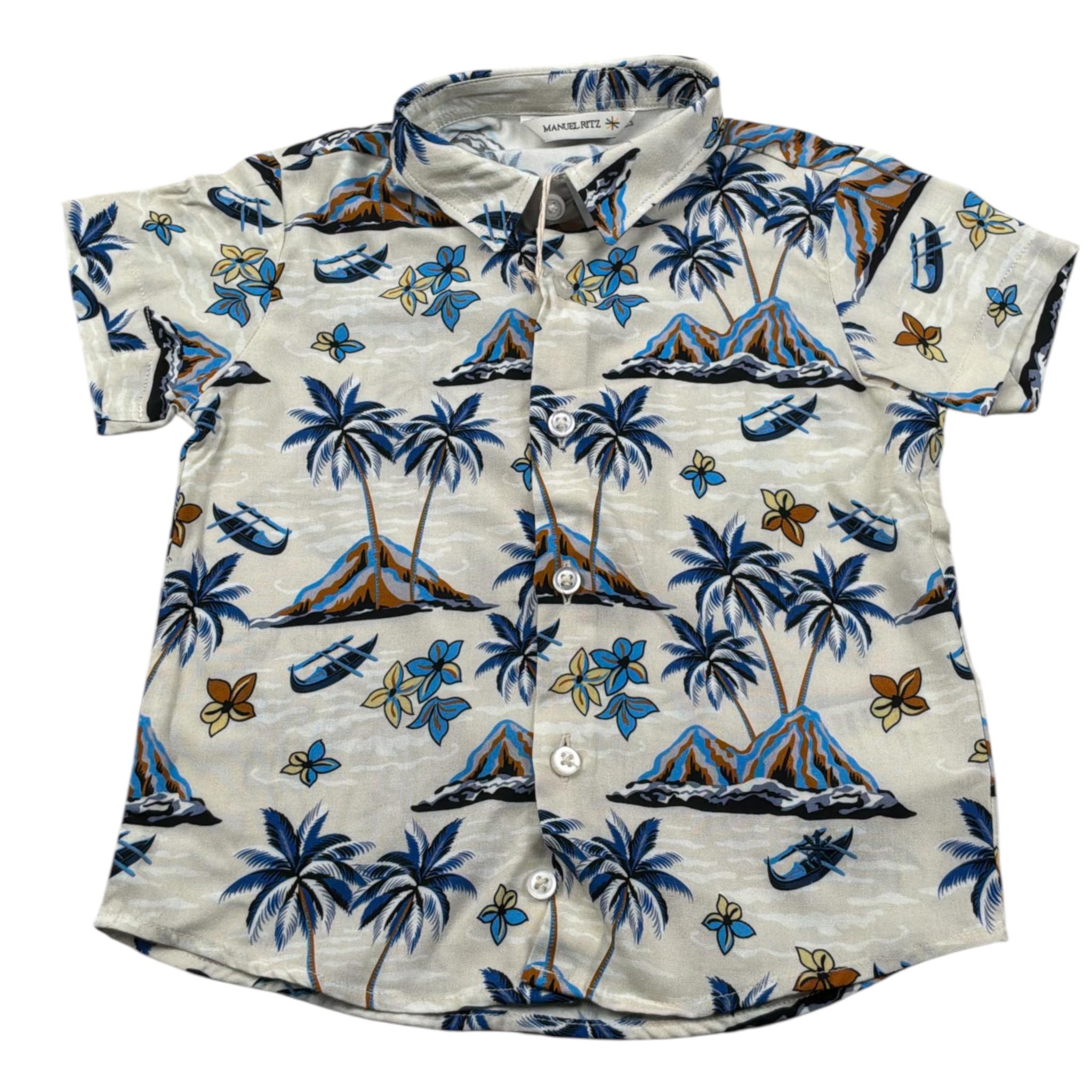 Manuel Ritz Camicia Mezza Mania Tinta Unita per Neonato MR3119 SABBIA MANUEL RITZ 