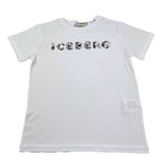 Iceberg T-Shirt Girocollo Tinta Unita con Stampa per Bambino TSICE5108J BIANCO ICEBERG 
