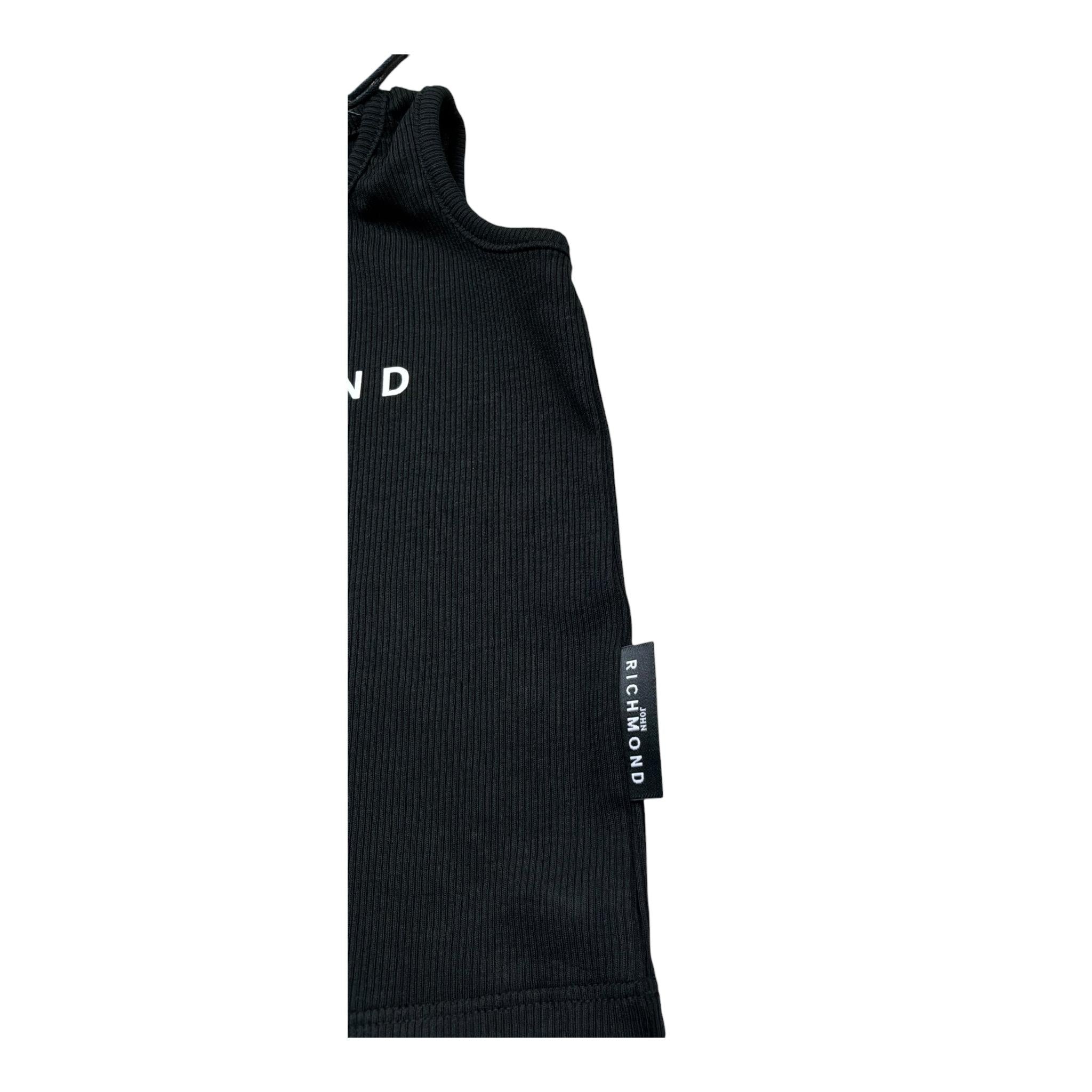 John Richmond Canotta Gircllo Tinta Unita con Logo per Neonato RIP26037CN NERO JOHN RICHMOND 