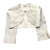 Mini Banda Solid Color White Shrug For Baby Girl