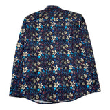 Alessandro Lamura Blue Floral Pattern Long Sleeve Shirt For Boys