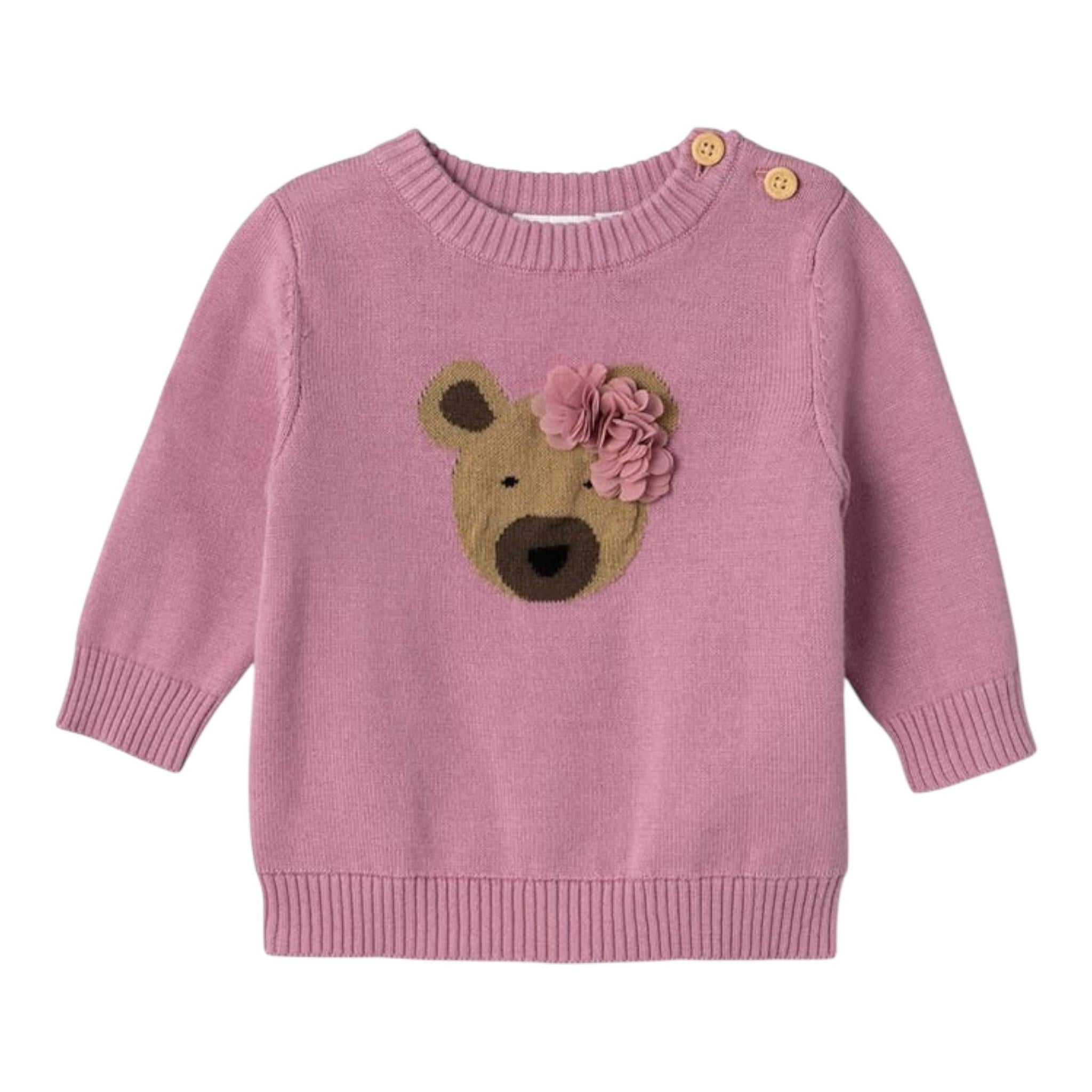 NAME IT maglia girocollo tinta unita con stampa Rosa per Neonata 13233108 ROSA NAME IT 