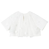 Simonetta Top Half Sleeve Solid Color With White Tulle For Girls