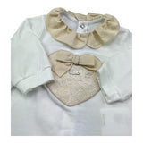 Le Bebe Tutina Manica Lunga Tinta Unita con Stampa per Neonata LBG6333 BIANCO LE BEBE 