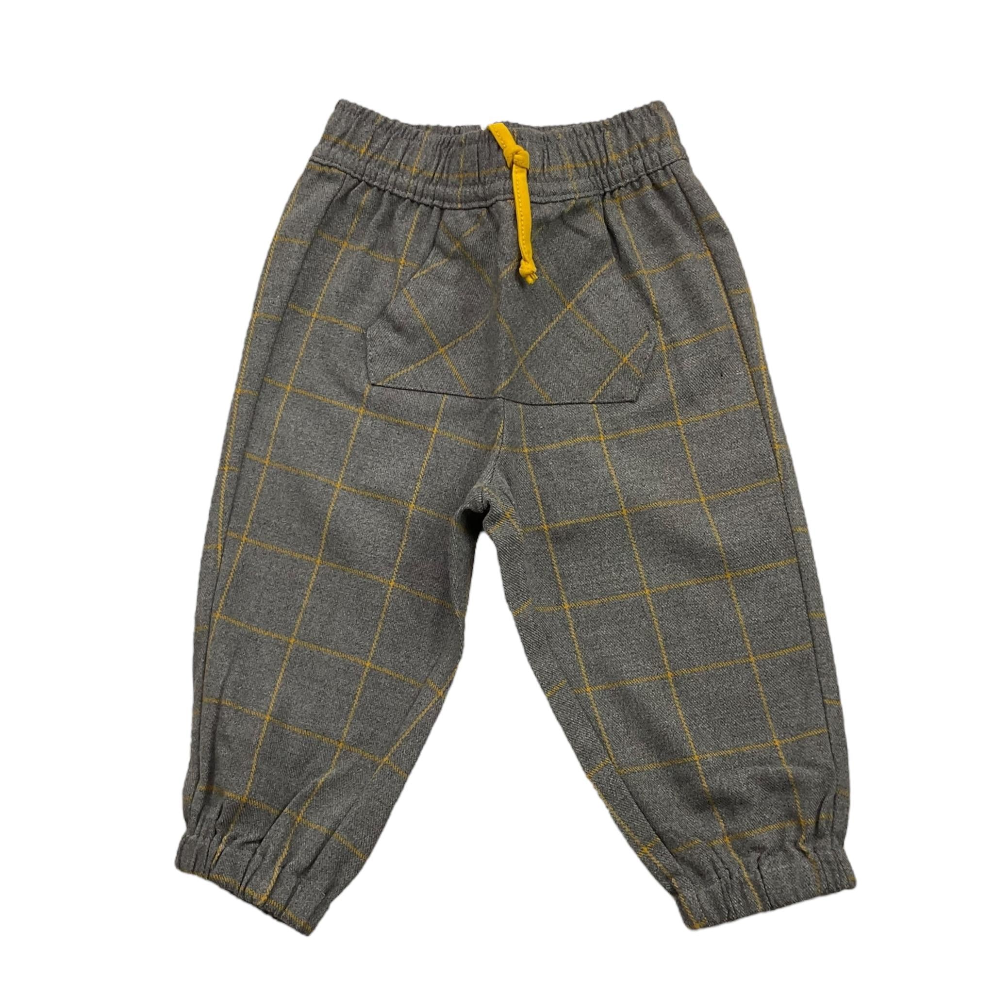 Y-CLU pantalone tinta unita con fantasia a quadri Grigio per Neonato BYN10773 GRIGIO Y-CLU 