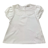 U+È T-Shirt Tinta Unita con Colletto per Bambina UE1773 BIANCO U+è 