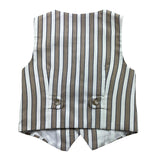 La Stupenderia Solid Color Vest With Beige Striped Pattern For Newborn