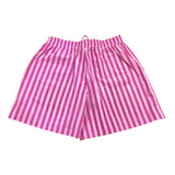 Max&amp;Co. Solid Color Shorts With Striped Pattern And Elastic Waistband Pink For Girls