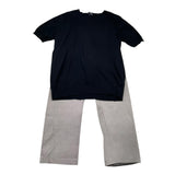 Never Too Complete Solid Color Crewneck Sweater-Black Pants For Boys