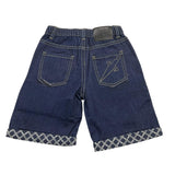Cesare Paciotti Solid Color Denim Bermuda Shorts with Elastic Waistband Blue for Boys