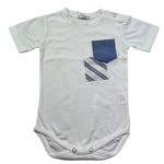 Manuel & Frank Body Mezza Manica Tinta Unita con Taschino per Neonato MF7346I BIANCO MANUEL & FRANK 