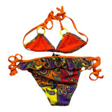 4Giveness 2 Piece Triangle Swimsuit - Multicolor Multi-Pattern Briefs for Girls