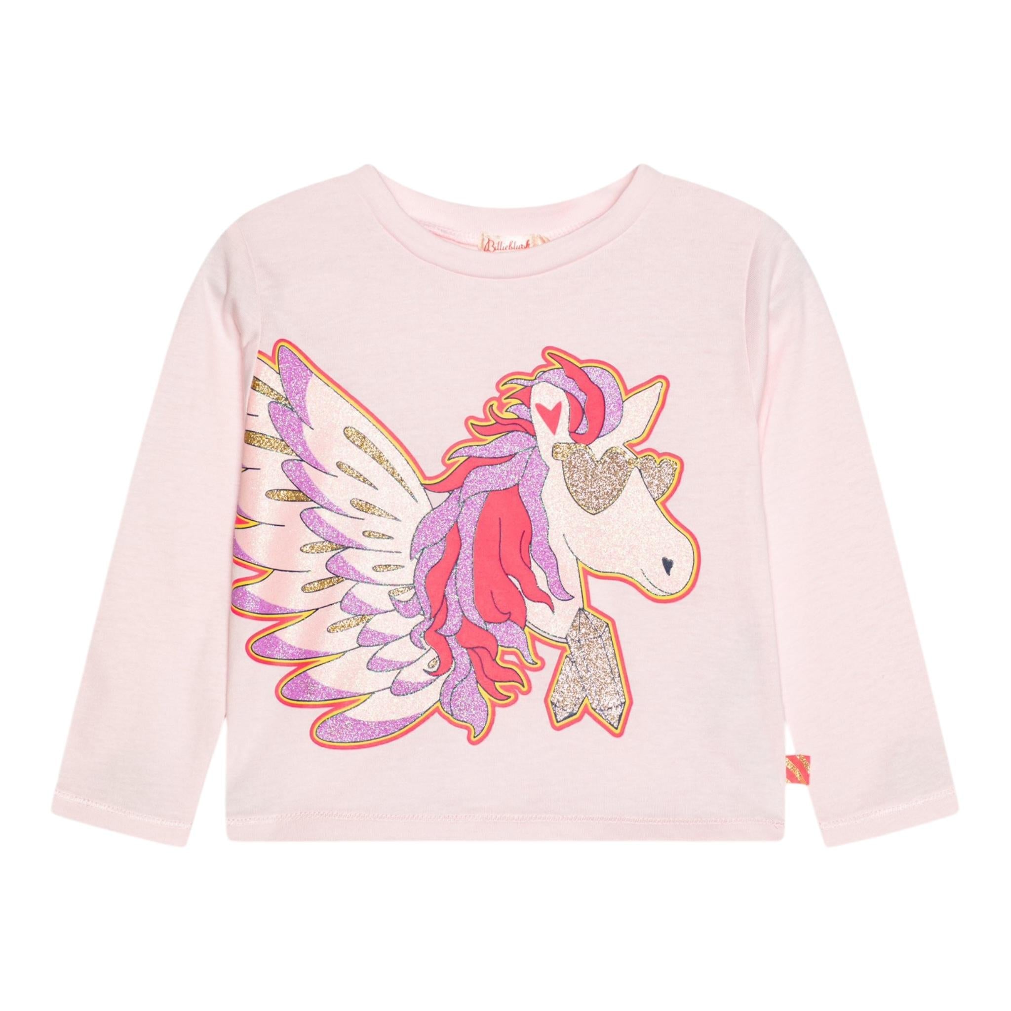 BillIEBLUSH shirt girocollo tinta unita con stampa  Rosa per Neonata U20478 ROSA BillIEBLUSH 