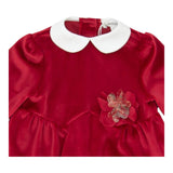 LALALU' abito manica lunga tinta unita in velluto Rosso per Neonata VTL12N ROSSO LALALU' 