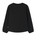BOBOLI shirt girocollo tinta unita cn perle Nero per Bambina 729064 NERO BOBOLI 