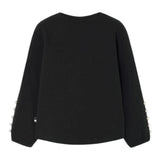 BOBOLI shirt girocollo tinta unita cn perle Nero per Bambina 729064 NERO BOBOLI 