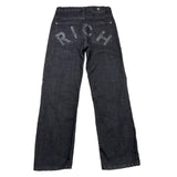 JOHN RICHMOND jeans tinta unita con logo Nero per Bambino RBA25226JE NERO JOHN RICHMOND 