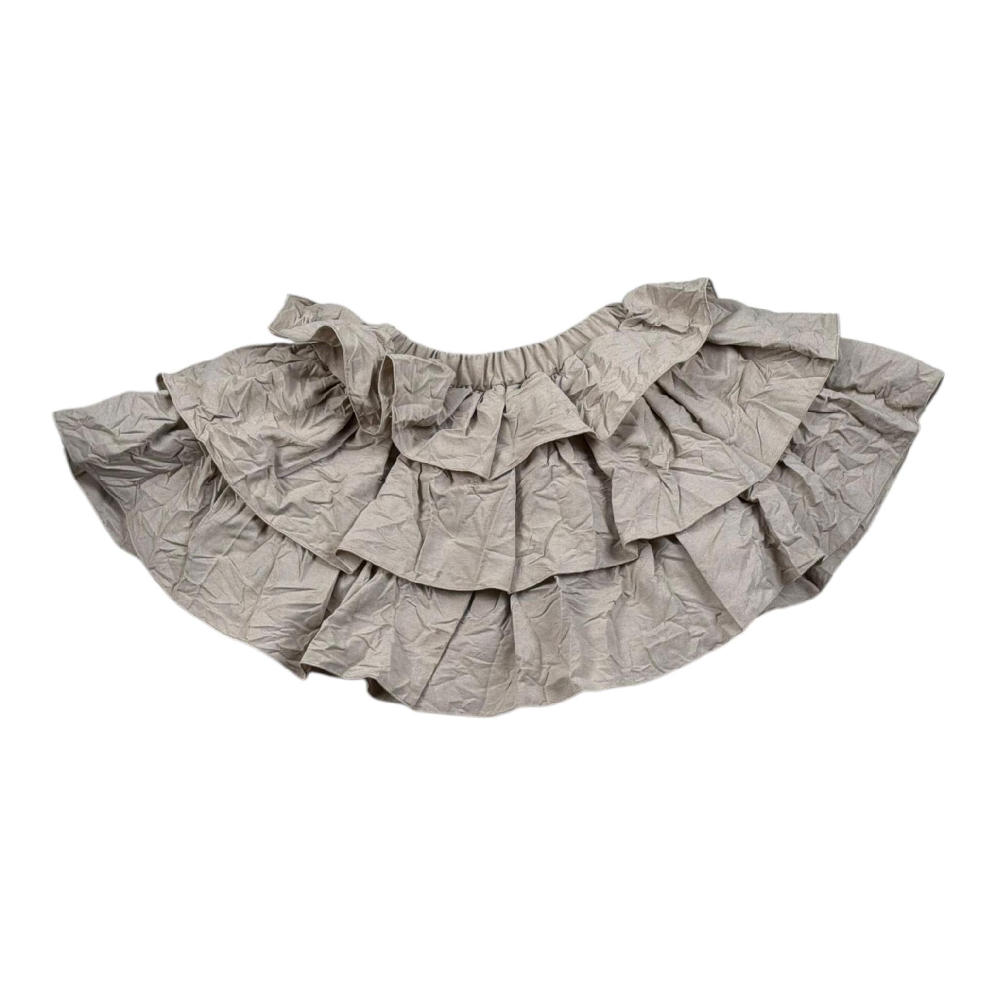 Dou Dou Gonna Tinta Unita con Balze E Elastico In Vita per Bambina DW7A71 SABBIA DOU DOU 