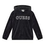 GUESS felpa chiusa cn cappuccio tinta unita in ciniglia Nero per Bambina J4Q27KBXI2 NERO GUESS 