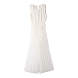 I Do Solid White Sleeveless One Piece Jumpsuit For Girls