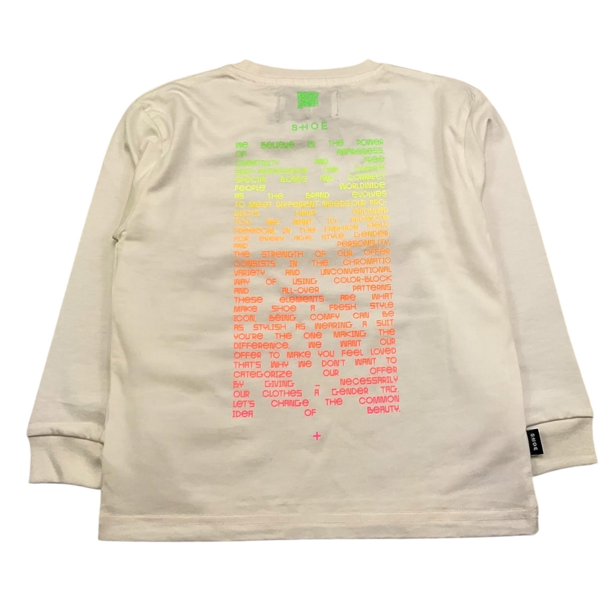 SHOE shirt girocollo tinta unita con maniche in contrasto Panna per Bambino TONY0518 PANNA SHOE 