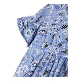 Etro Half Sleeve Dress Solid Color With Light Blue Pattern For Girls