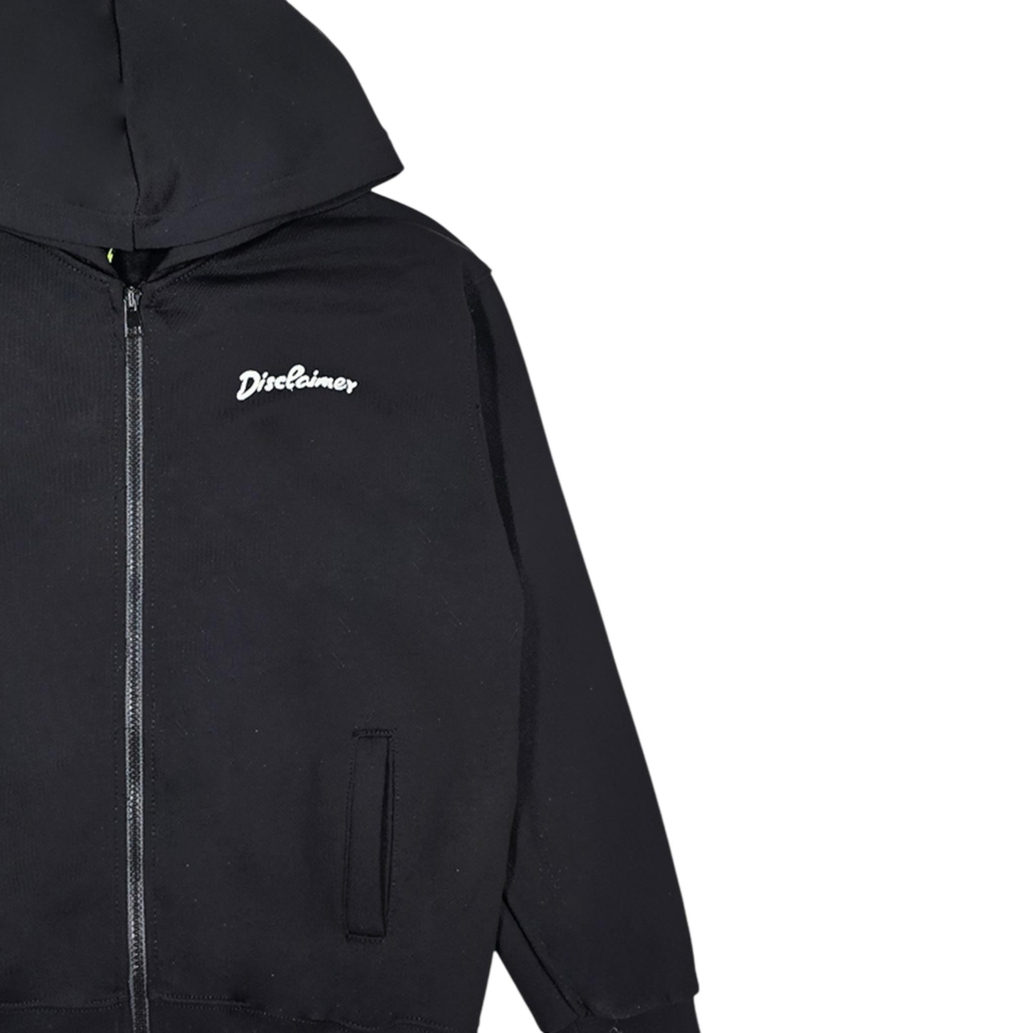 Disclaimer Felpa con Zip E Cappuccio Tinta Unita con Logo per Bambina 25EDK58510 NERO DISCLAIMER 