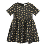 MOSCHINO abito mezza manica tinta unita stampa cuoricini Nero per Neonata MDV0BG NERO MOSCHINO 