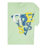 Guess T-Shirt Gircollo Tinta Unita con Stampa per Neonato I5GI01K8HM4 VERDE GUESS 