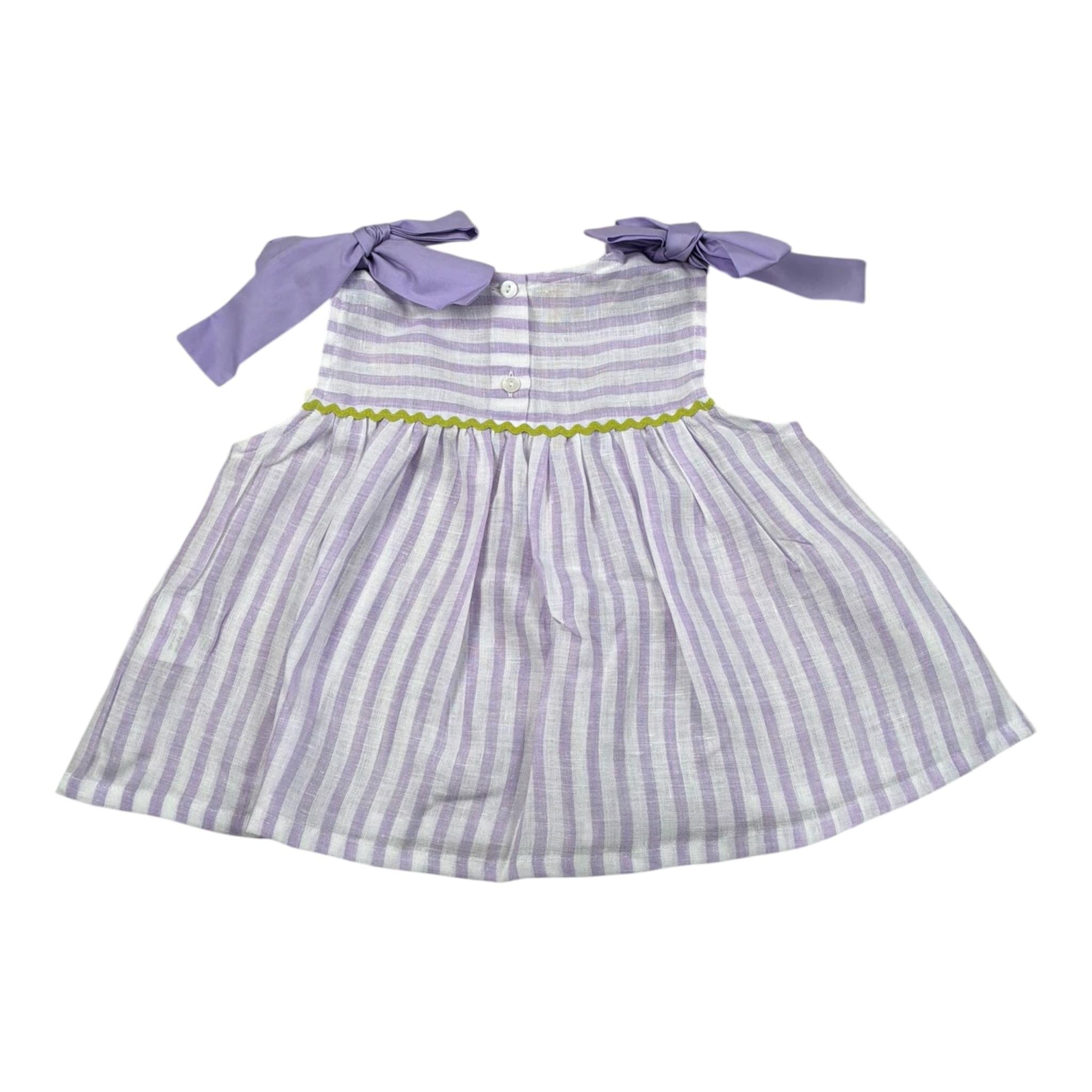 Ilfarobimbi Camicia tinta unita Giromanica con Fantasia A Righe Bianco/Lilla per Neonata IFB50165X BIANCO/LILLA ILFAROBIMBI 