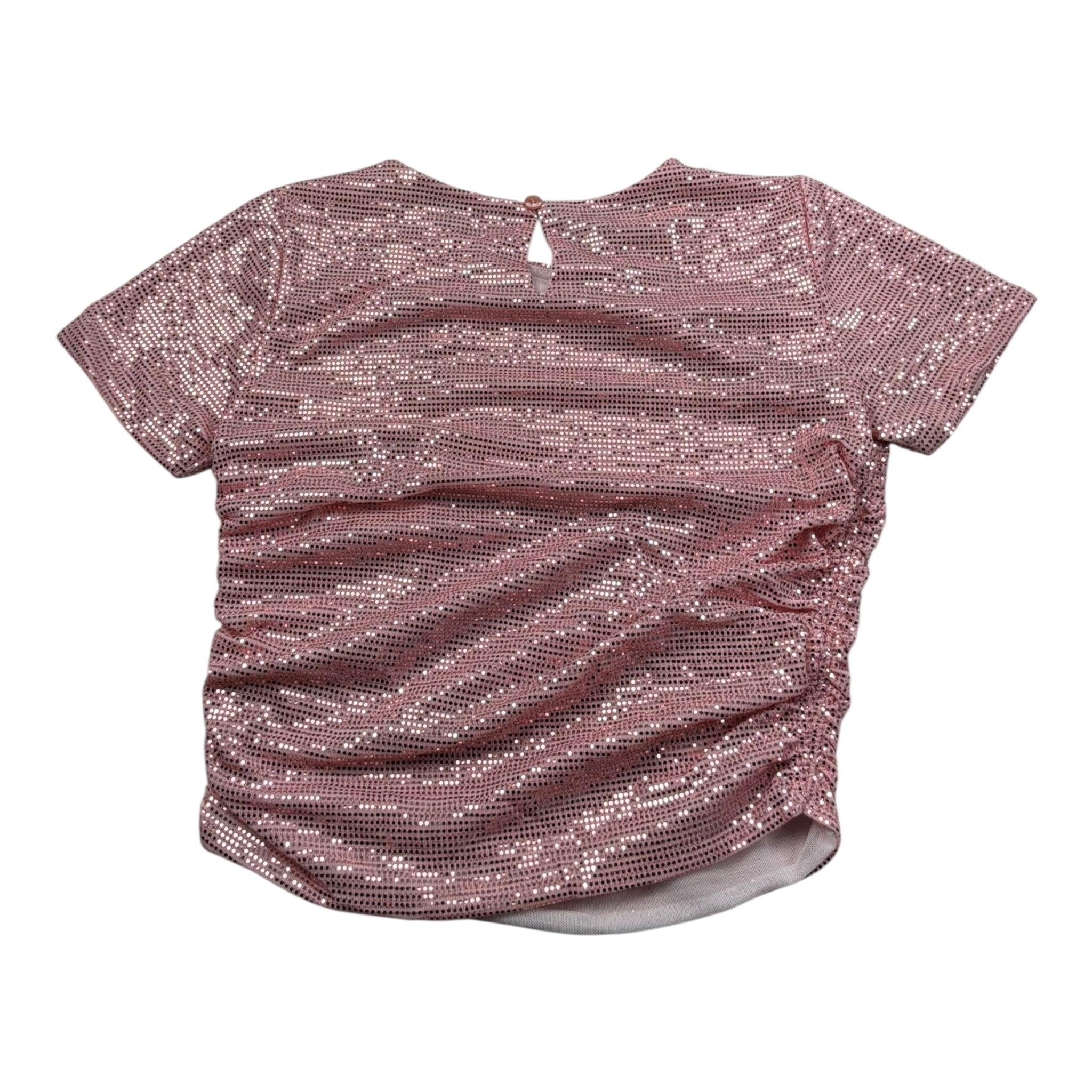 Lu Lu By Miss Grant T-Shirt tinta unita con Paillettes Rosa per Bambina LL3455X ROSA LU LU BY MISS GRANT 