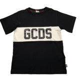 GCDS t-shirt girocollo tinta unita con stampa Nero per Bambina DOM005 NERO GCDS 
