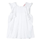Liu Jo Solid Color Ruffled Sleeveless Shirt White For Girls