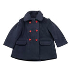 TRUSSARDI cappotto tinta unita con bottoni in contrasto Blu per Neonata TIA25203GC BLU TRUSSARDI 