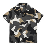 Neil Barrett Green Patterned Solid Color Half Sleeve Shirt For Boys