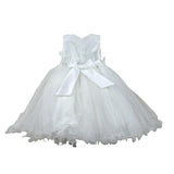 Bella Brilli Abito Cerimonia Tinta Unita Giromanica per Bambina BB902548 BIANCO BELLA BRILLI 