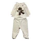 LE BEBE' completo 2pz maglia-ghettina tinta unita Bianco per Neonata LBG6031 BIANCO LE BEBE' 